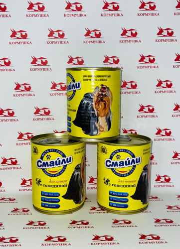 СМАЙЛИ Влажный корм д/щенков с говядиной 340гр. 1шт.***