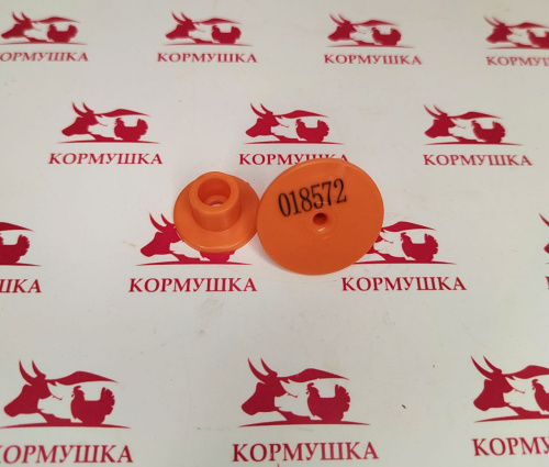 Бирка круглая для коз и овец ( 3 см с номером) оранжевая 1шт.**