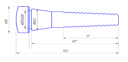Бильный перосъемный палец SH 60-65 (коричневый/черный жесткий)