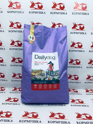 Dailydog корм для взрослых собак всех пород с говядиной и курицей (12кг/уп) 1кг*